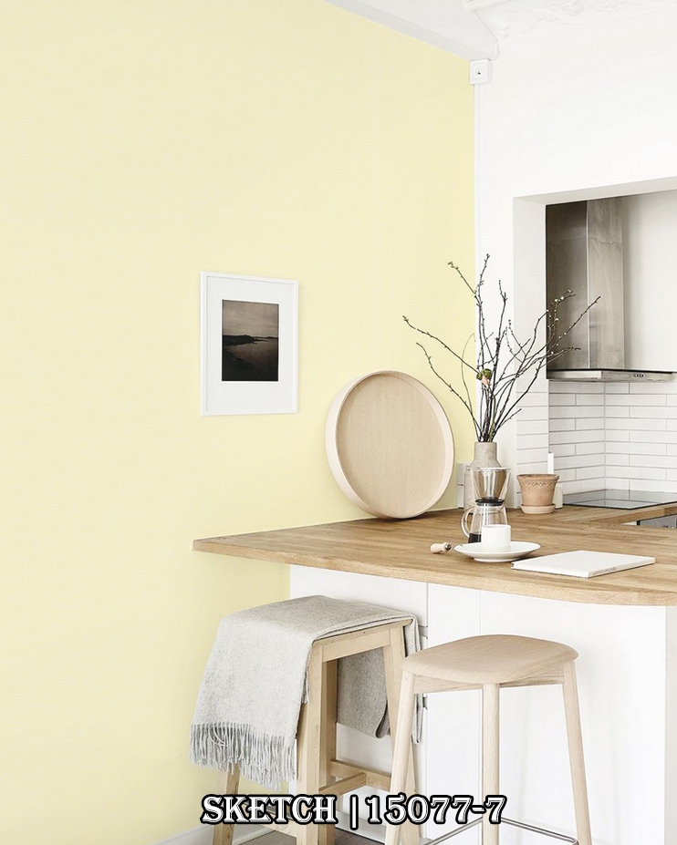  Giấy dán tường màu vàng cao cấp 15077-7